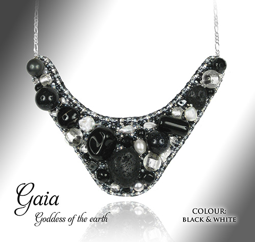 Beaded Jewellery, Gaia, Black and White, by Alison Nash