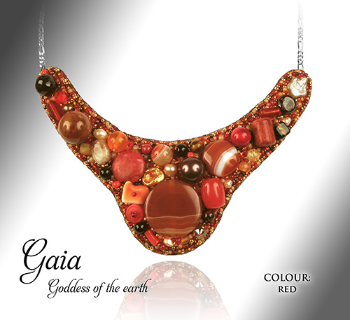 Beaded Jewellery, Gaia, Red, by Alison Nash