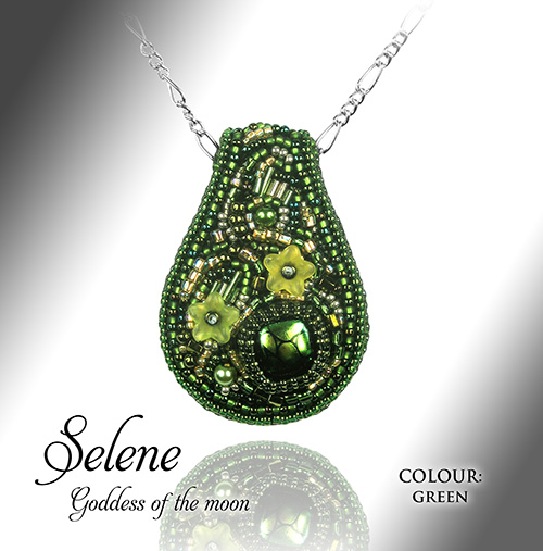 Beaded Jewellery, Selene, Green, by Alison Nash