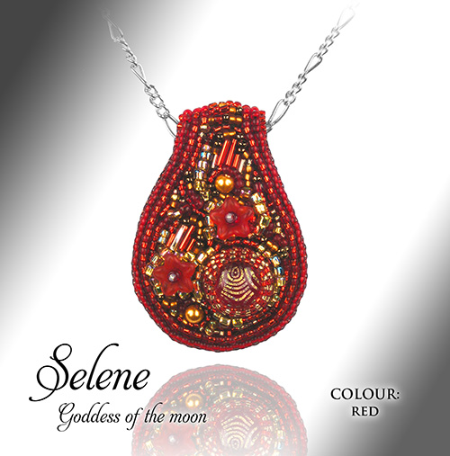 Beaded Jewellery, Selene, Red, by Alison Nash
